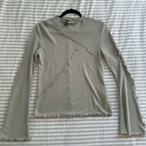 H&M Light Kaki Ribbed Top